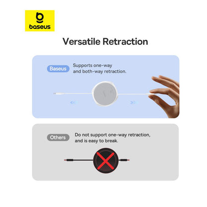 Kabel za podatke i punjenje USB-C - USB-C Baseus Pathfinder Retractable, 100W, 1m, Bijeli P10368400211-00