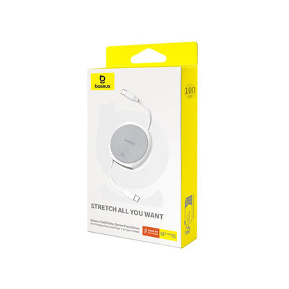 Kabel za podatke i punjenje USB-C - USB-C Baseus Pathfinder Retractable, 100W, 1m, Bijeli P10368400211-00