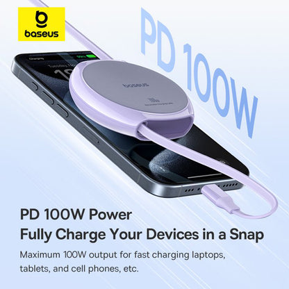 Kabel za podatke i punjenje USB-C - USB-C Baseus Pathfinder Retractable, 100W, 1m, Ljubičasti P10368400511-00