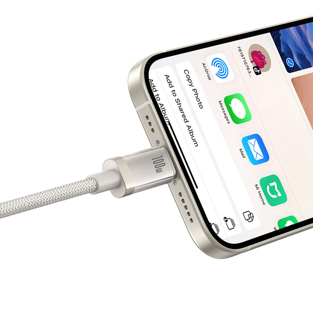 Kabel za podatke i punjenje USB-C - USB-C Baseus Titanium, 100W, 2m, Srebrni P10378100G21-01