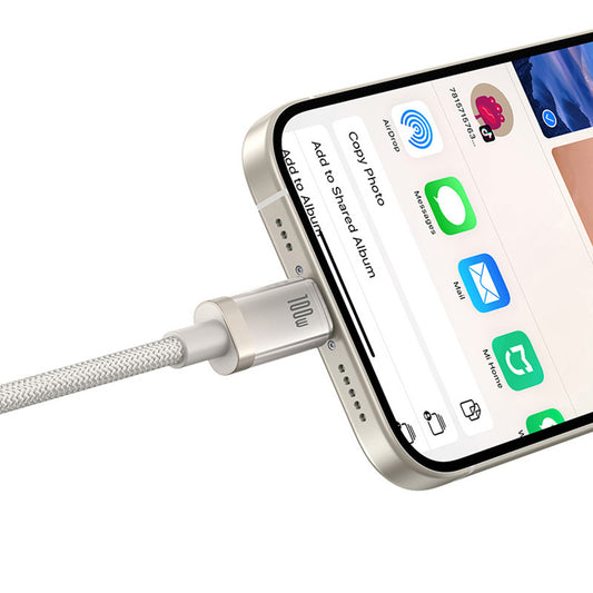 Kabel za podatke i punjenje USB-C - USB-C Baseus Titanium, 100W, 2m, Srebrni P10378100G21-01