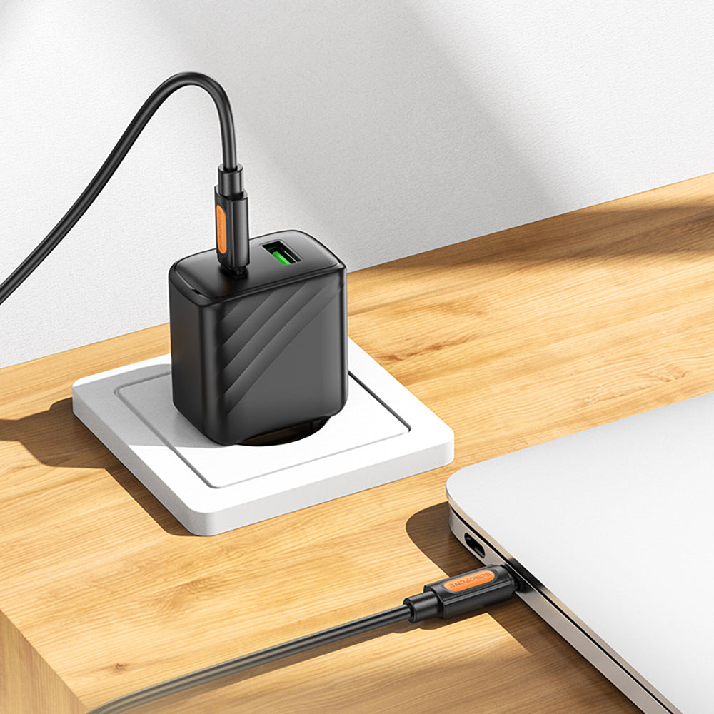 Kabel za podatke i punjenje USB-C - USB-C Borofone BX114 Silikon, 60W, 1m, Crni