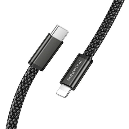 USB-C - USB-C kabel za prijenos podataka i punjenje Borofone BX124 Peace, 30W, 1m, Crna