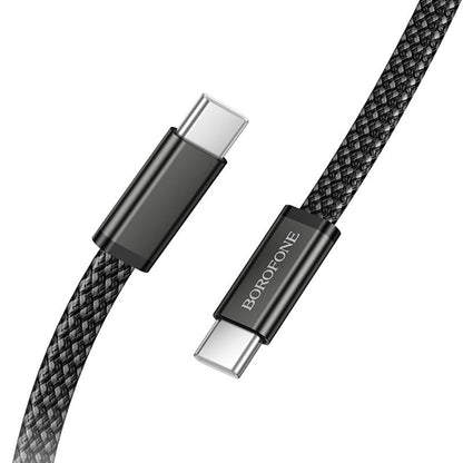 USB-C - USB-C kabel za prijenos podataka i punjenje Borofone BX124 Peace, 60W, 1m, Crna