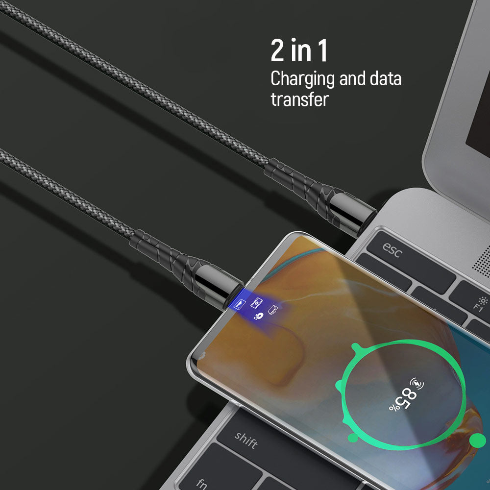 Kabel za podatke i punjenje USB-C - USB-C ColorWay CW-CBPDCC040, 65W, 1m, Sivi