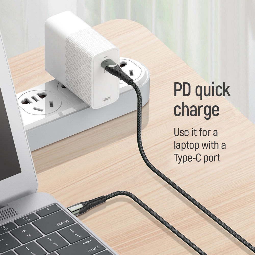 Kabel za podatke i punjenje USB-C - USB-C ColorWay CW-CBPDCC040, 65W, 1m, Sivi