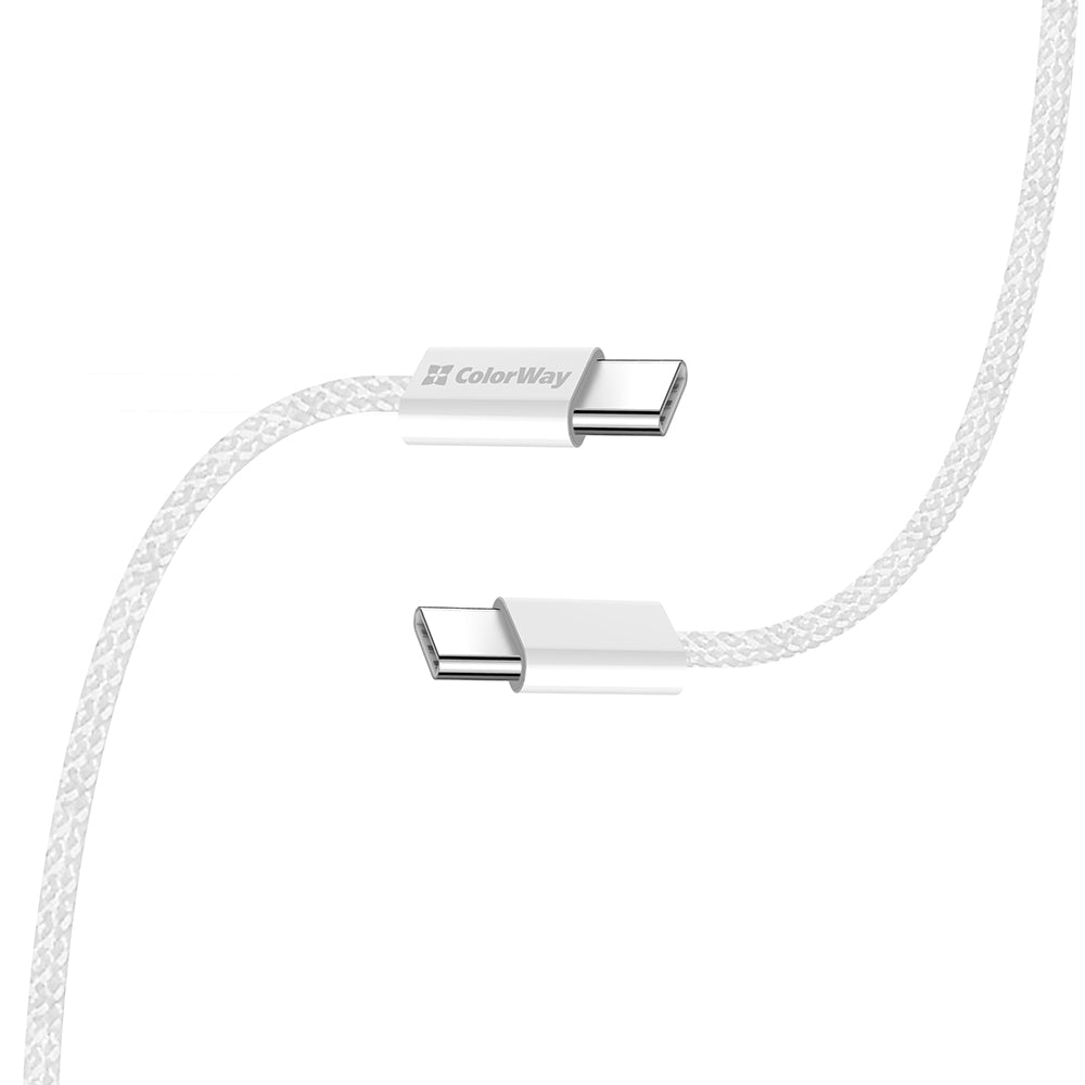 Kabel za podatke i punjenje USB-C - USB-C ColorWay CW-CBPDCC061, 60W, 1m, Sivi