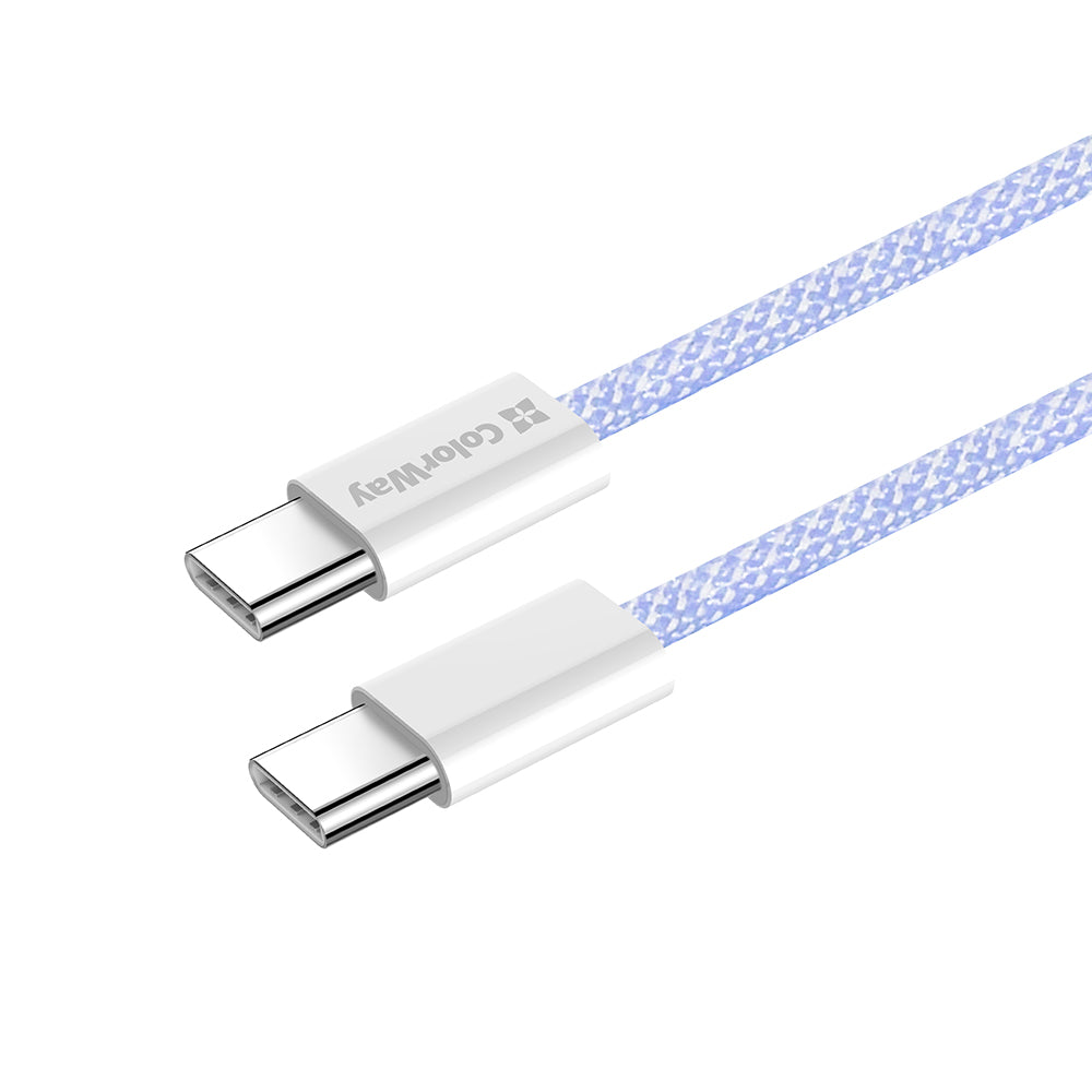 Kabel za podatke i punjenje USB-C - USB-C ColorWay CW-CBPDCC061, 60W, 1m, Ljubičasti
