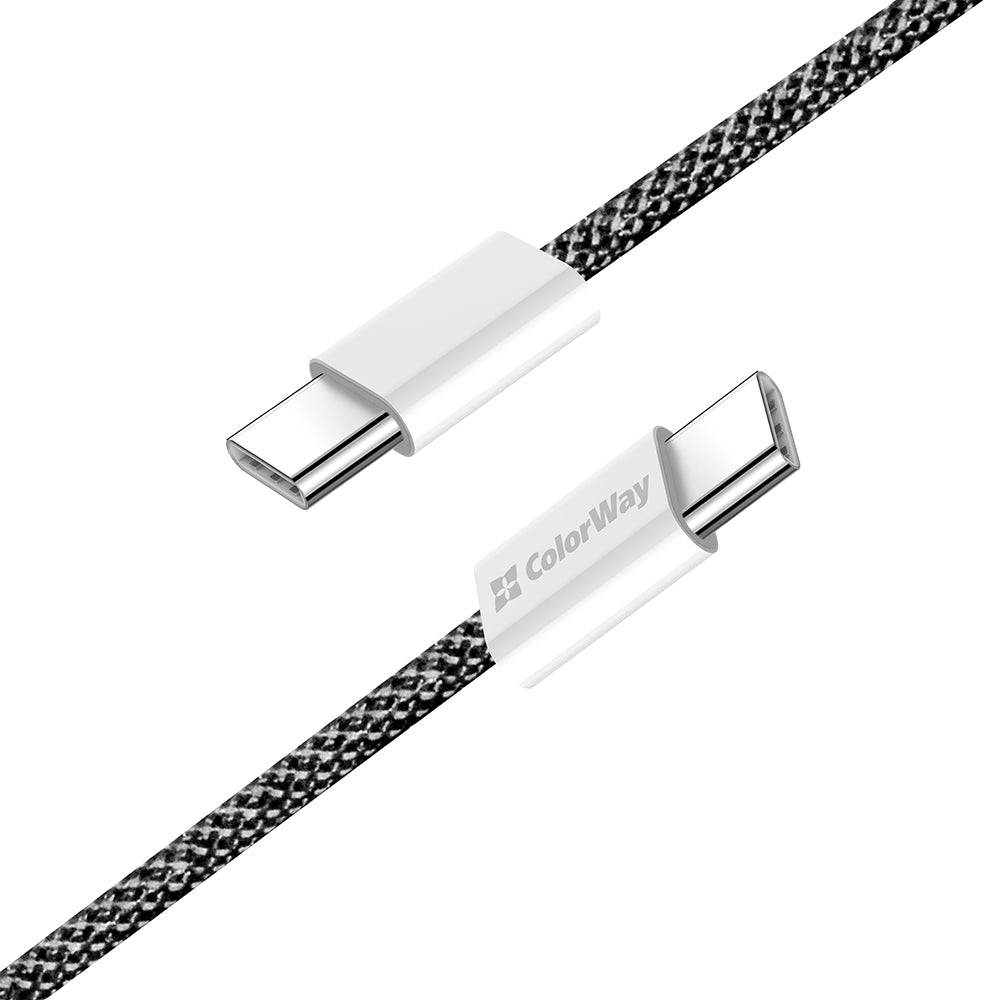 Kabel za podatke i punjenje USB-C - USB-C ColorWay CW-CBPDCC061, 60W, 1m, Crni