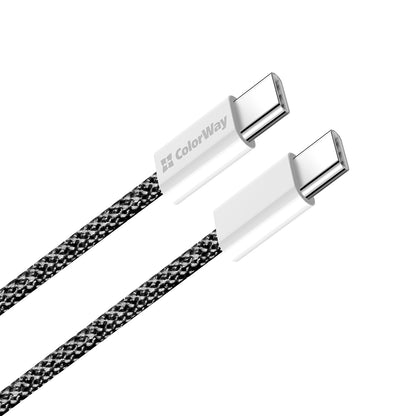 Kabel za podatke i punjenje USB-C - USB-C ColorWay CW-CBPDCC061, 60W, 1m, Crni