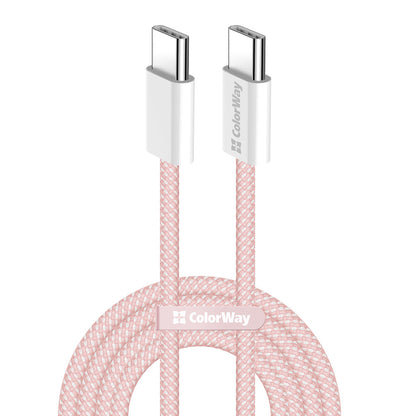 Kabel za podatke i punjenje USB-C - USB-C ColorWay CW-CBPDCC061, 60W, 1m, Roza