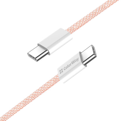 Kabel za podatke i punjenje USB-C - USB-C ColorWay CW-CBPDCC061, 60W, 1m, Roza