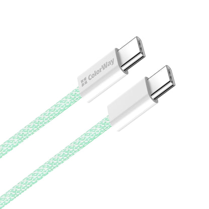 Kabel za podatke i punjenje USB-C - USB-C ColorWay CW-CBPDCC061, 60W, 1m, Zelen
