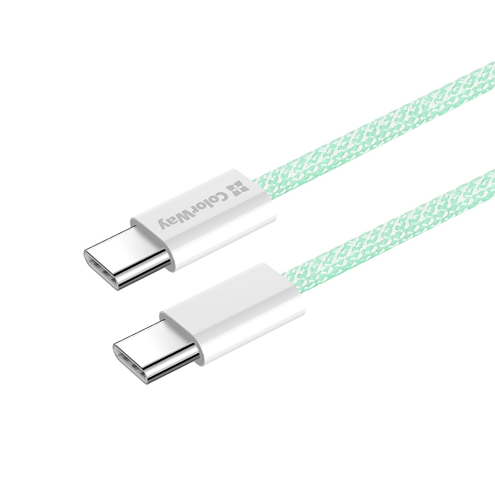 Kabel za podatke i punjenje USB-C - USB-C ColorWay CW-CBPDCC061, 60W, 1m, Zelen