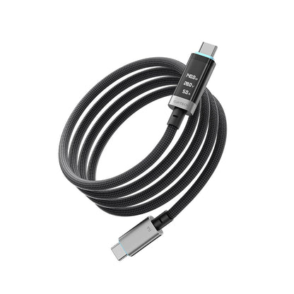 USB-C - USB-C kabel za prijenos podataka i punjenje Cuktech CTC620P Display, 240W, 2m, Crni CCTC620POSBK