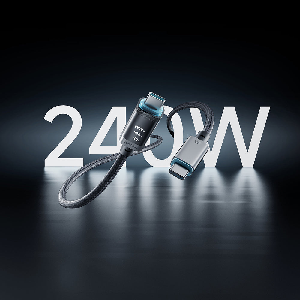 USB-C - USB-C kabel za prijenos podataka i punjenje Cuktech CTC620P Display, 240W, 2m, Crni CCTC620POSBK