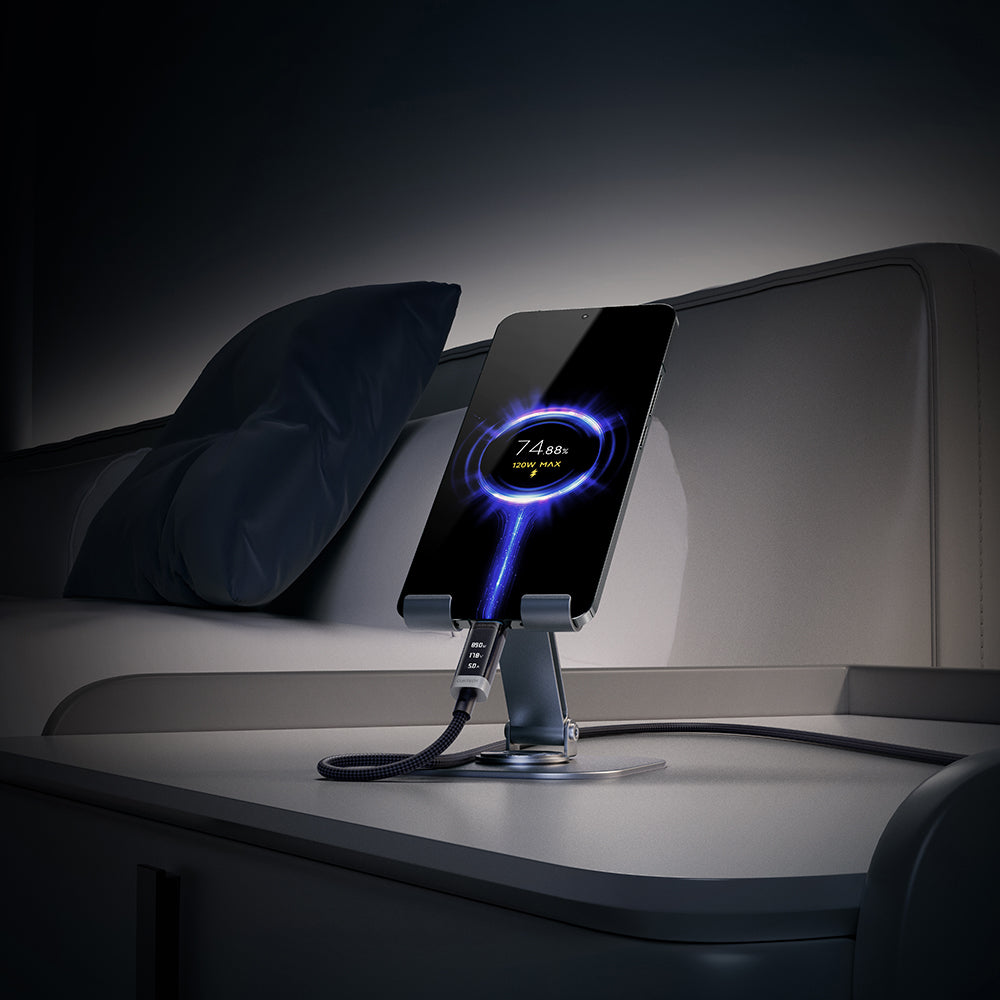 USB-C - USB-C kabel za prijenos podataka i punjenje Cuktech CTC620P Display, 240W, 2m, Crni CCTC620POSBK