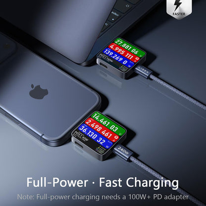 Kabel za podatke i punjenje USB-C - USB-C Lisen, 240W, 2m, Set 2 komada, Tamnoplavi YL0123070023