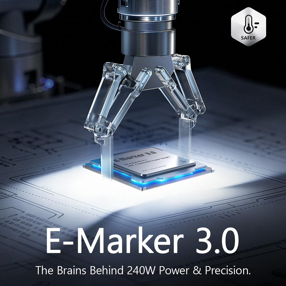 Kabel za podatke i punjenje USB-C - USB-C Lisen, 240W, 2m, Set 2 komada, Tamnoplavi YL0123070023