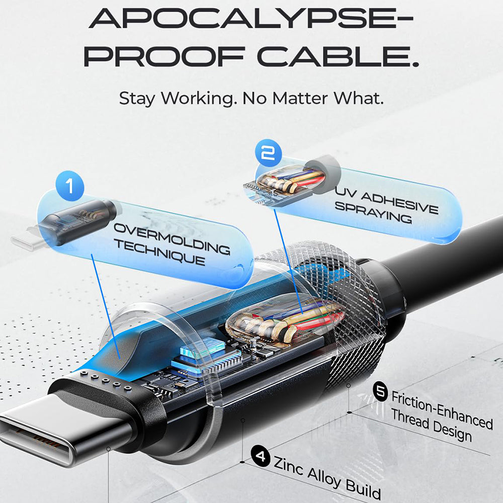 Kabel za podatke i punjenje USB-C - USB-C Lisen L115, 100W, 3m, Crni YL0125040001