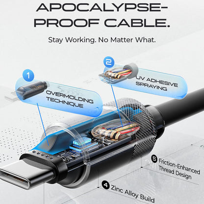 Kabel za podatke i punjenje USB-C - USB-C Lisen L115, 100W, 3m, Crni YL0125040001