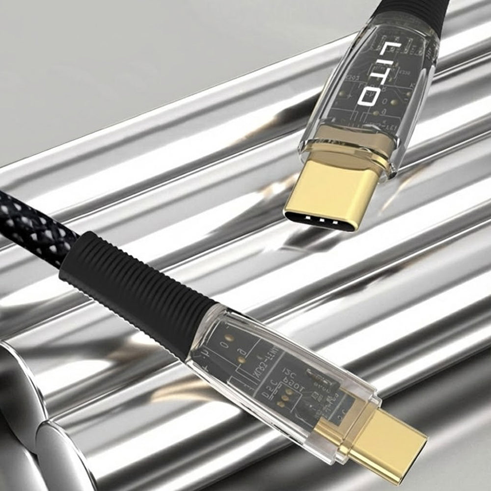Kabel za podatke i punjenje USB-C - USB-C Lito LD01, 60W, 1.2m, Crni
