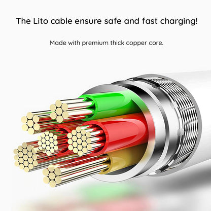 Kabel za podatke i punjenje USB-C - USB-C Lito LD03, 60W, 1m, Bijeli