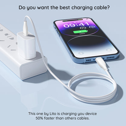 Kabel za podatke i punjenje USB-C - USB-C Lito LD03, 60W, 1m, Bijeli