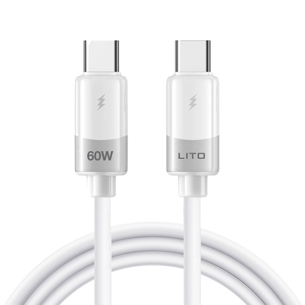 Kabel za podatke i punjenje USB-C - USB-C Lito LD07, 60W, 1m, Bijeli