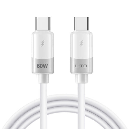 Kabel za podatke i punjenje USB-C - USB-C Lito LD07, 60W, 1m, Bijeli