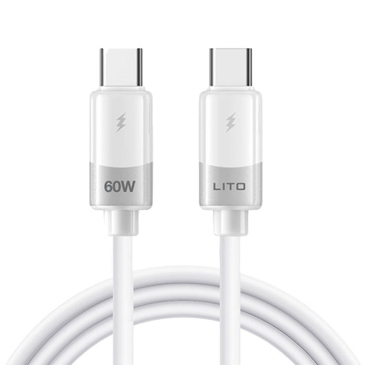 Kabel za podatke i punjenje USB-C - USB-C Lito LD07, 60W, 1m, Bijeli