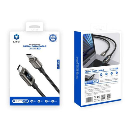 Kabel za podatke i punjenje USB-C - USB-C Lito LD15 Display, 60W, 1m, Crni