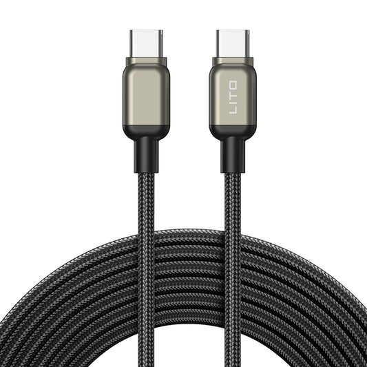 Kabel za podatke i punjenje USB-C - USB-C Lito LD17, 100W, 1m, Crni