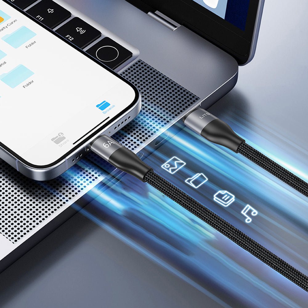 Kabel za podatke i punjenje USB-C - USB-C Lito LD23CC, 100W, 1m, Sivi