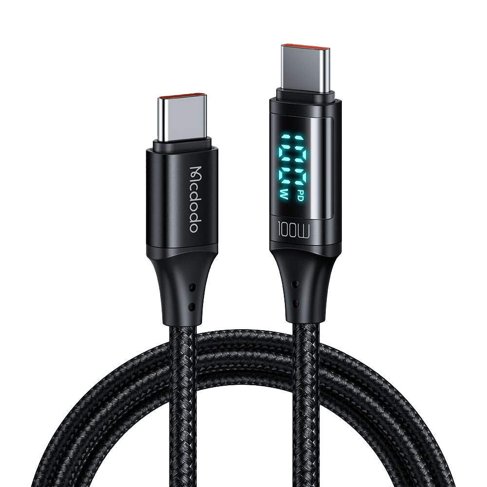 Kabel za podatke i punjenje USB-C - USB-C McDodo CA-1100 Display, 100W, 1.2m, Crni