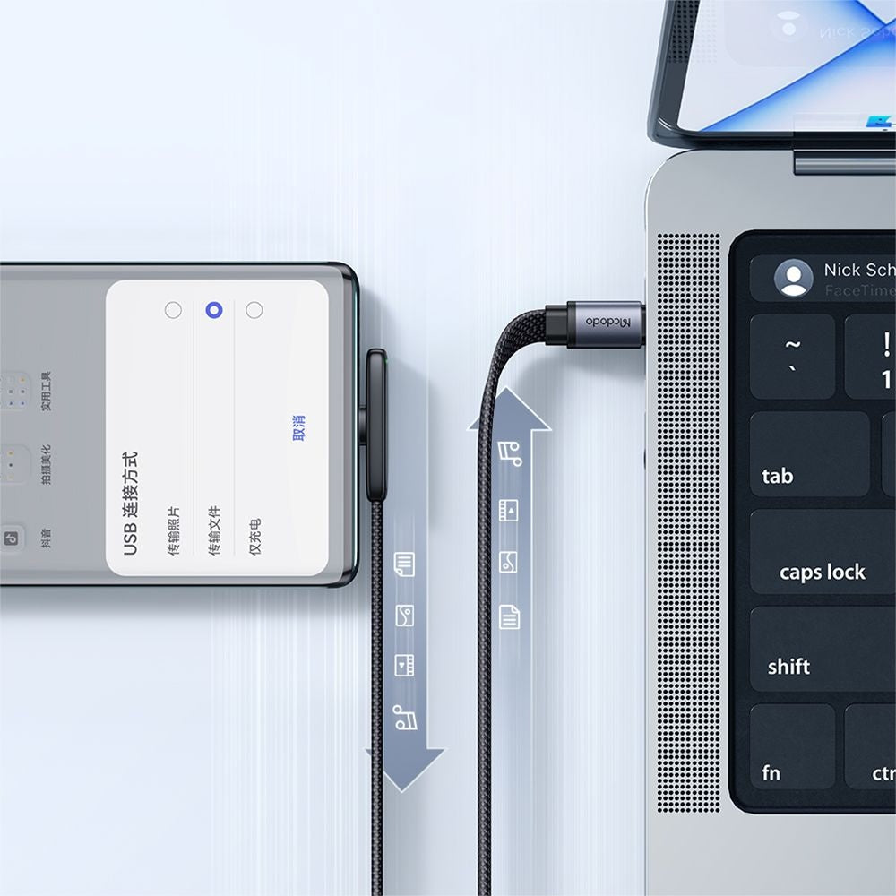 Kabel za podatke i punjenje USB-C - USB-C McDodo CA-3360 Angled, 65W, 1.2m, Crni