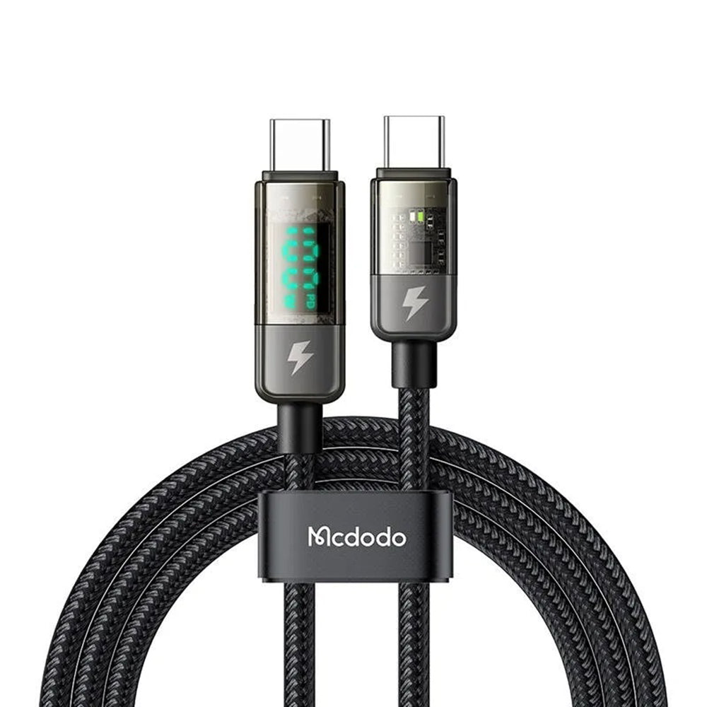 Kabel za podatke i punjenje USB-C - USB-C McDodo CA-3610 Display Auto Power Off, 100W, 1.2m, Crni