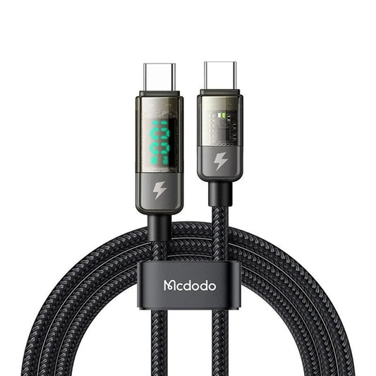 Kabel za podatke i punjenje USB-C - USB-C McDodo CA-3610 Display Auto Power Off, 100W, 1.2m, Crni