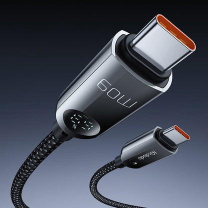Kabel za podatke i punjenje USB-C - USB-C McDodo CA-4780 Display, 60W, 1.2m, Crni
