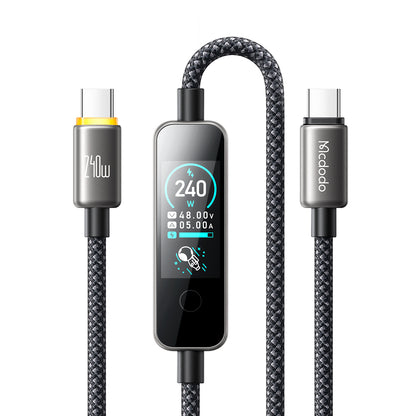 USB-C - USB-C McDodo CA-8750 Display kabel za prijenos podataka i punjenje, 240W, 1.2m, crni