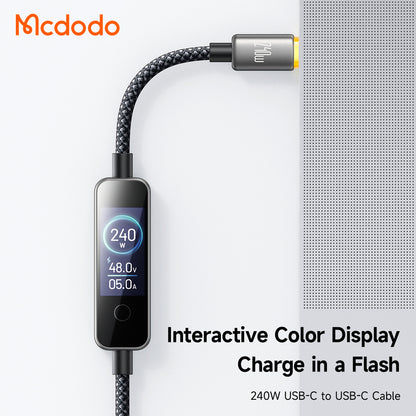 USB-C - USB-C McDodo CA-8750 Display kabel za prijenos podataka i punjenje, 240W, 1.2m, crni