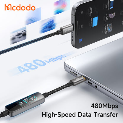 USB-C - USB-C McDodo CA-8750 Display kabel za prijenos podataka i punjenje, 240W, 1.2m, crni