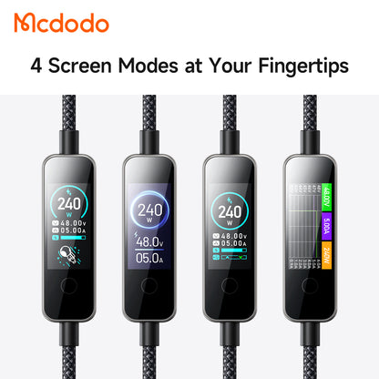 USB-C - USB-C McDodo CA-8750 Display kabel za prijenos podataka i punjenje, 240W, 1.2m, crni