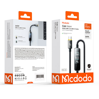 USB-C - USB-C McDodo CA-8750 Display kabel za prijenos podataka i punjenje, 240W, 1.2m, crni