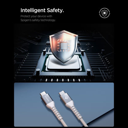 Kabel za podatke i punjenje USB-C - USB-C Spigen EB10010CCA, 100W, 1m, Bijeli ACA11102