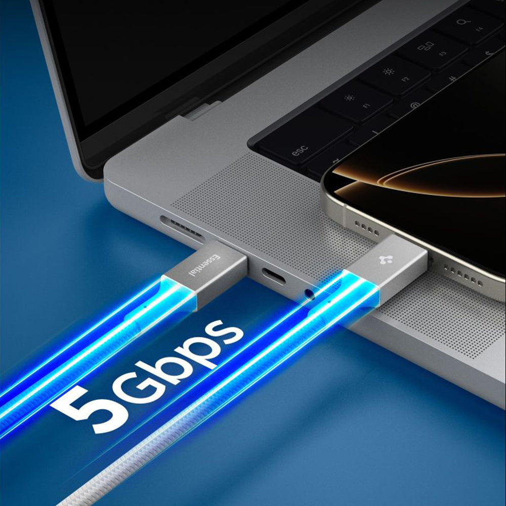 Kabel za prijenos podataka i punjenje USB-C - USB-C Spigen EB10015CC, 100W, 1.5m, Bijeli ACA10420