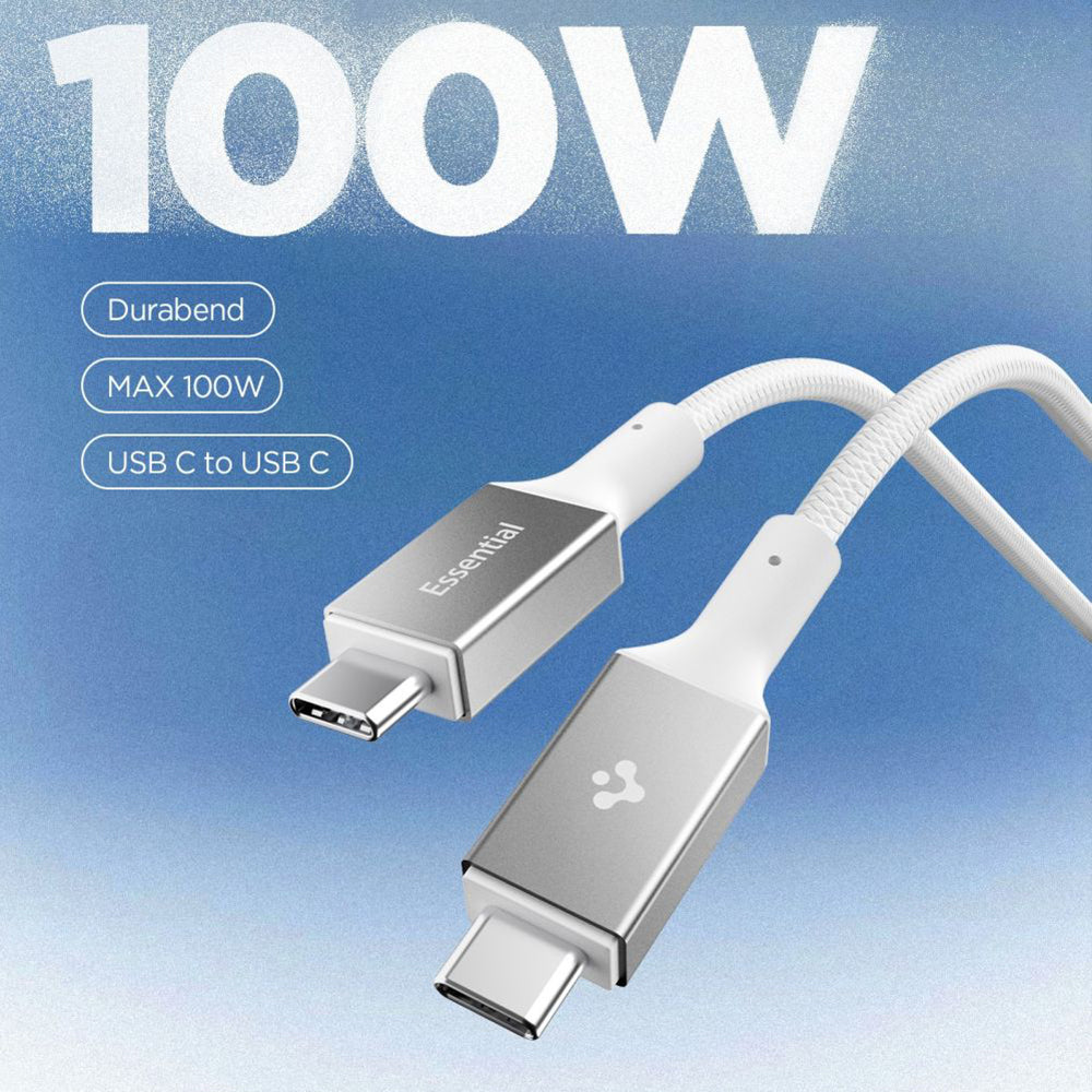 Kabel za prijenos podataka i punjenje USB-C - USB-C Spigen EB10015CC, 100W, 1.5m, Bijeli ACA10420