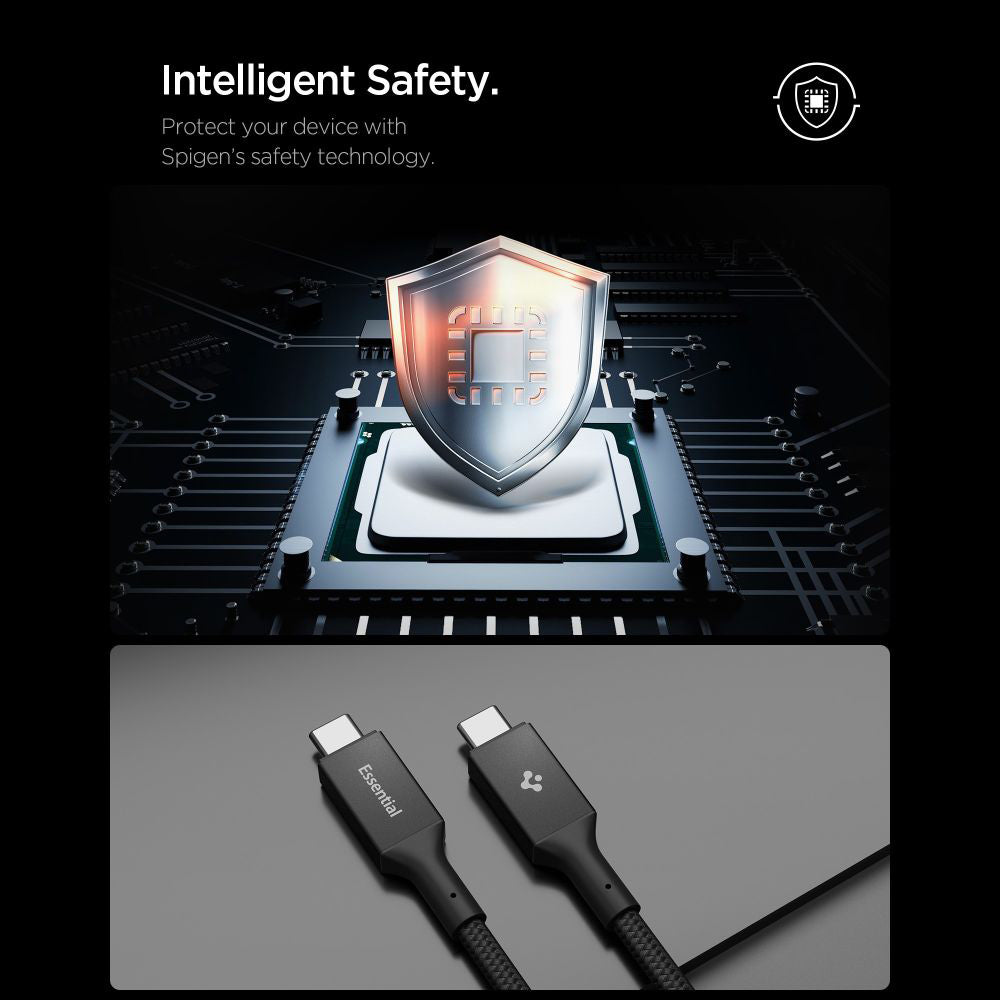 Kabel za podatke i punjenje USB-C - USB-C Spigen EB10015CC, 100W, 1.5m, Crni ACA10421