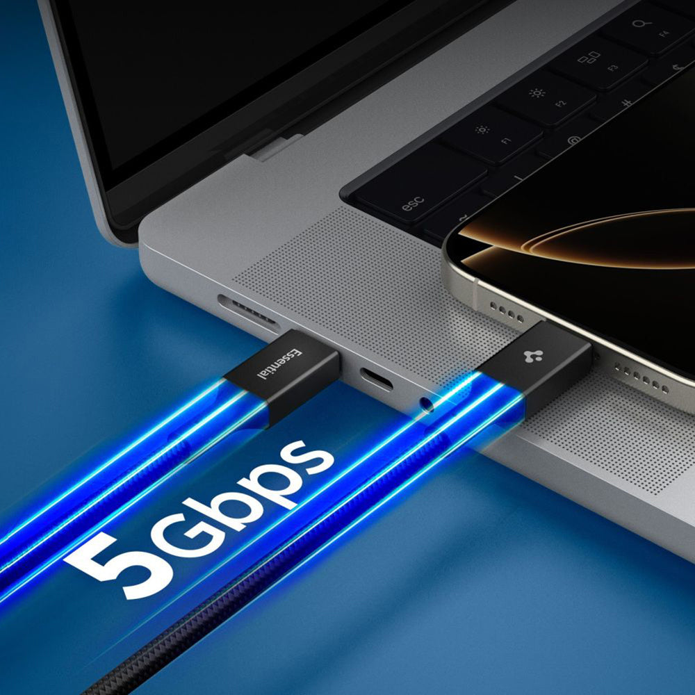 Kabel za podatke i punjenje USB-C - USB-C Spigen EB10015CC, 100W, 1.5m, Crni ACA10421