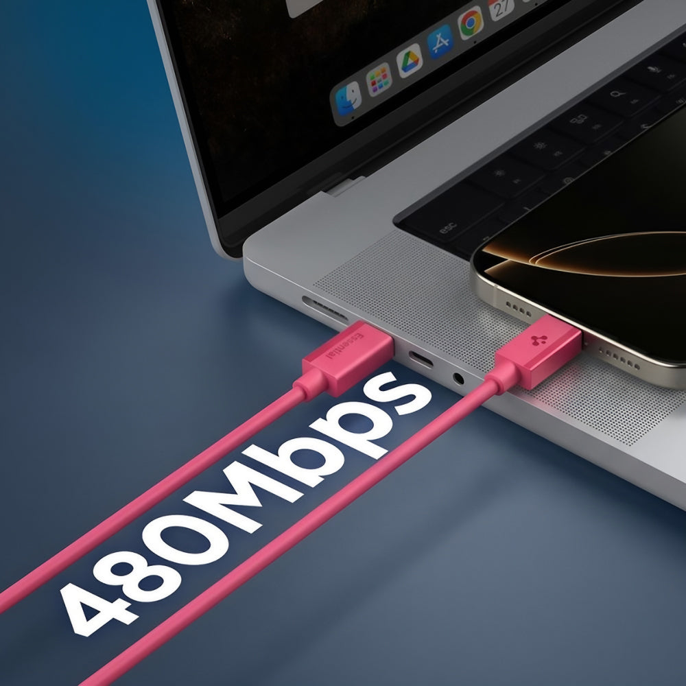 USB-C - USB-C kabel za prijenos podataka i punjenje Spigen EB6010CC, 60W, 1m, Ružičasta ACA10414